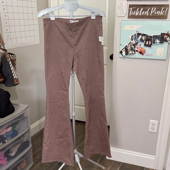 Free People Women's Brown Wide Leg flare Pants NWT - Picture 1 of 12